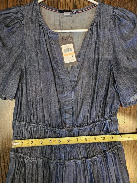 NWT Tommy Hilfiger Chambray Maxi Dress - Picture 4 of 5